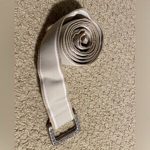 Express Elegant Cream Belt with Silver Buckle